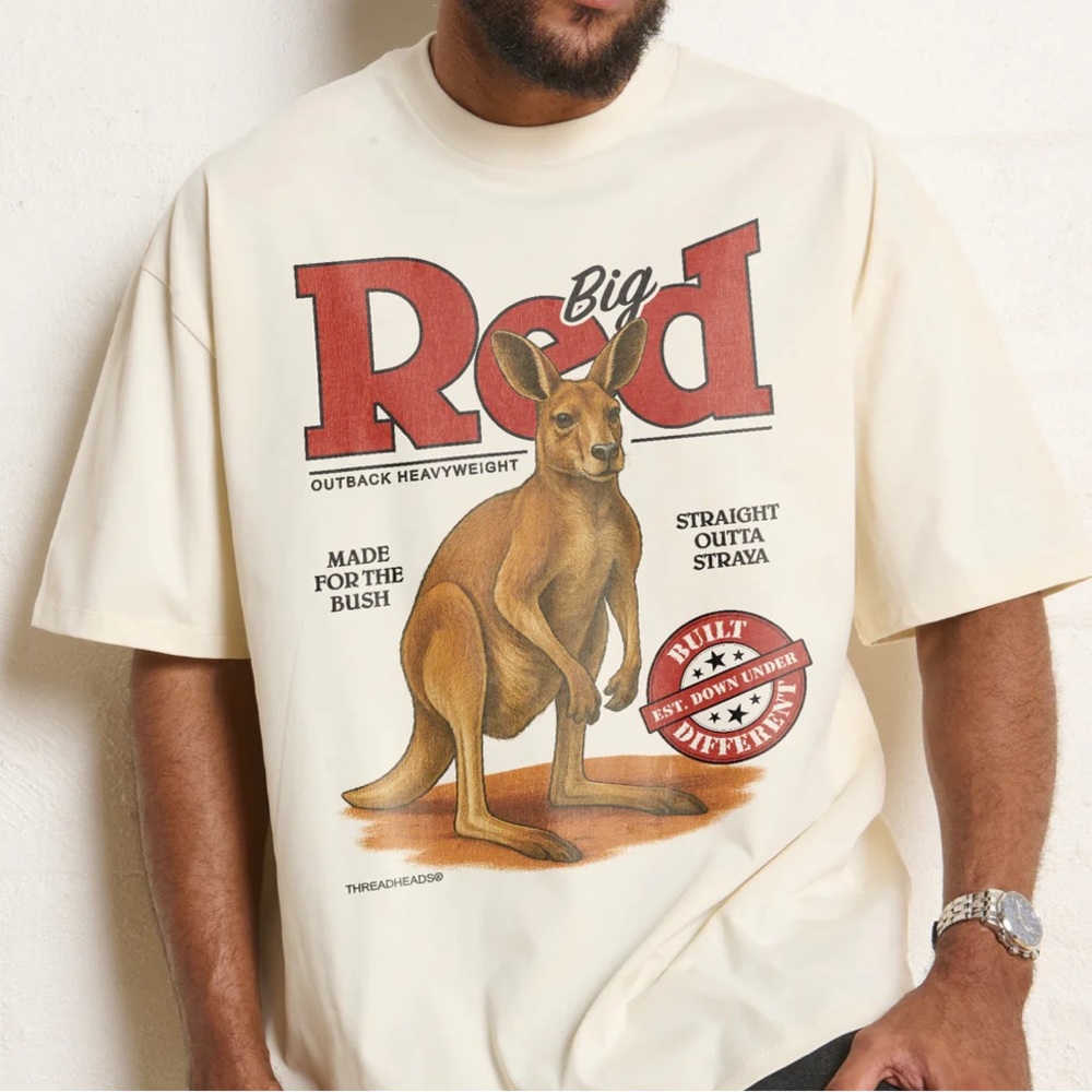 Big Red Outback Heavyweight T-Shirt - Cream